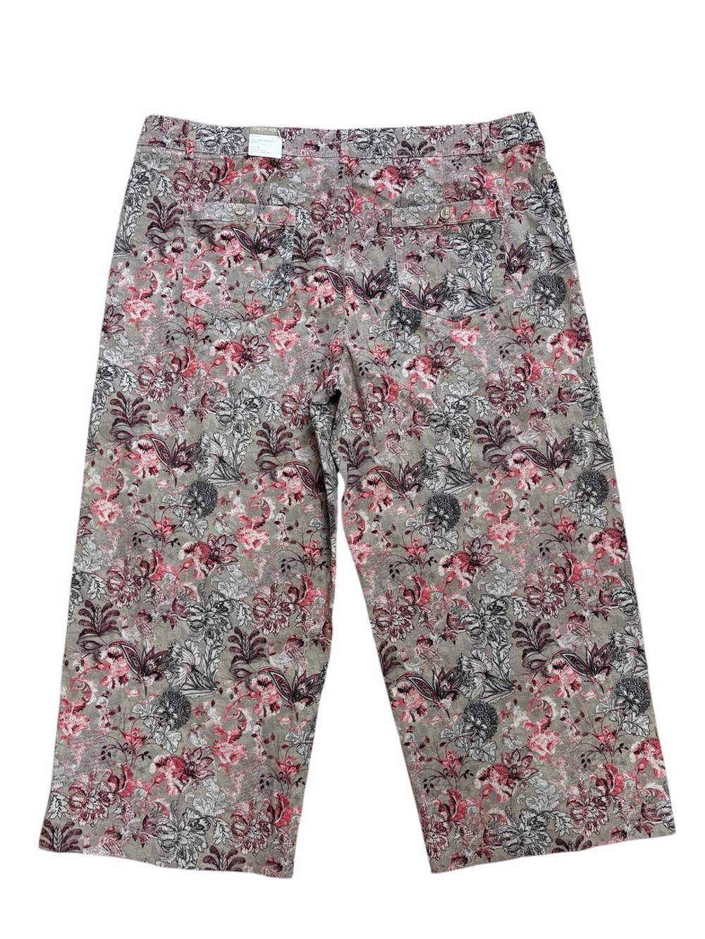 Chico’s Floral Tapestry Crop Pants Size 4 (US 20) Pull-On Stretch Wide Leg NWT - Picture 5 of 12
